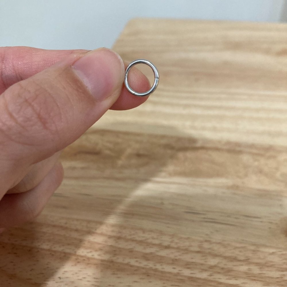 14kt White Gold Hinged Segment Ring Size 16g 8mm